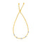 14k Two-Tone Gold Textured Round Bead Lariat Chain Bracelet
